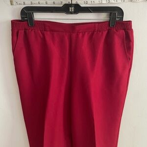 Vibrant Red Relaxed Fit Trousers with Elastic Waistband